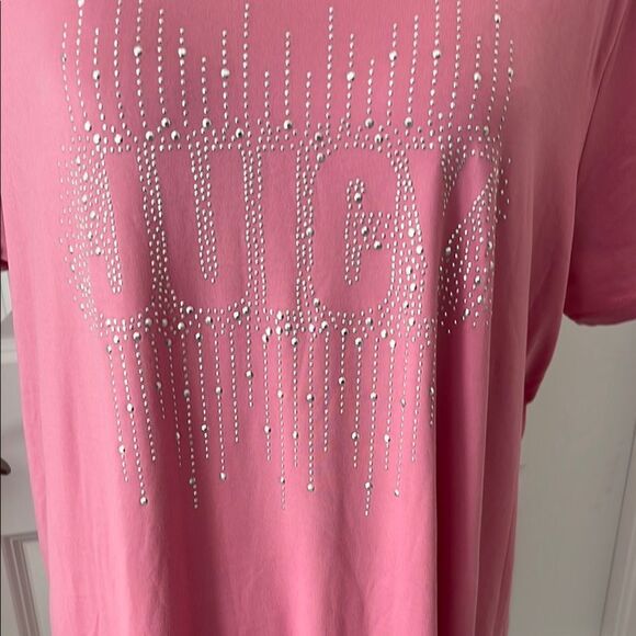 Juicy Couture Pink T-Shirt  Sleepwear Embellished Juicy NWOT 1X - Picture 2 of 6